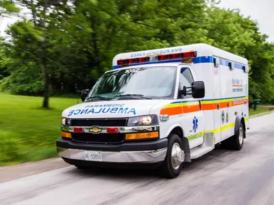An Essex-Windsor EMS ambulance