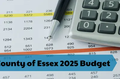 A close up view of a spreadsheet with numbers and a calculator and pen.